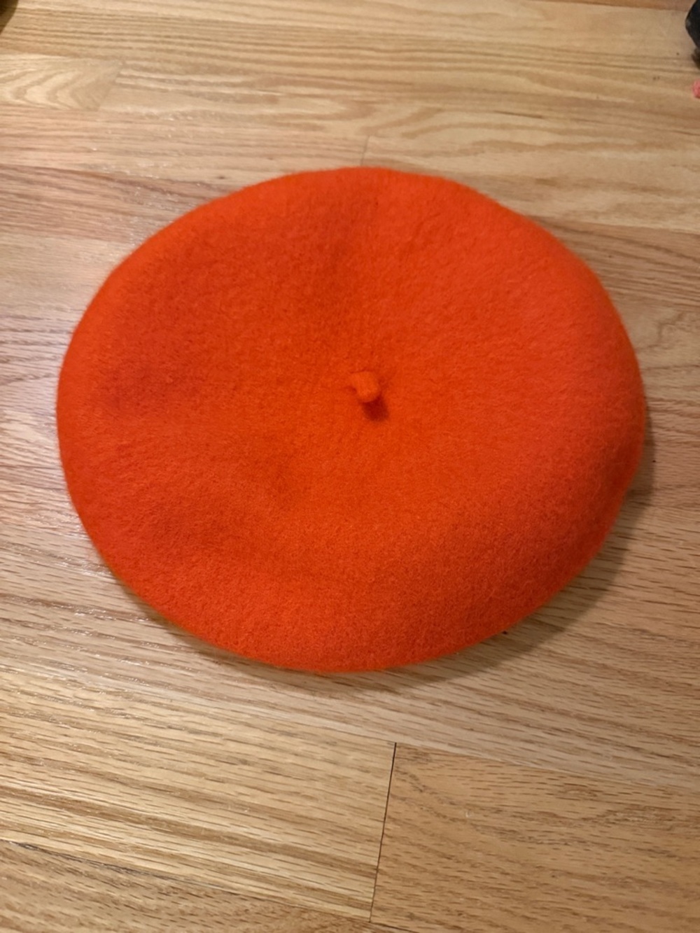 Bright Orange Wool Beret